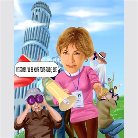 Italy Tour Guide Caricature from Photo - myDaVinci